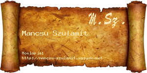 Mancsu Szulamit névjegykártya